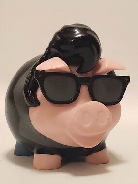 HTF 2013 Elvis Presley Piggy Bank School Bus With Stopper